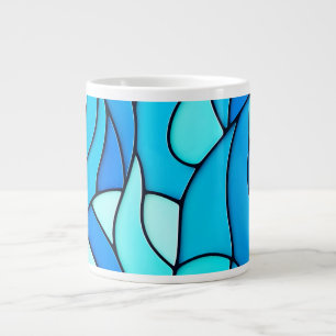 Aquamarine Glaswellen Jumbo-Tasse