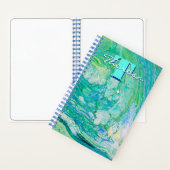 Aquamarine-Glitzer Acrylic Fluid-Art-Notebook Notizblock (Innen)
