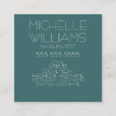 Aquamarine Glitzer-Geschäfts-Karte Quadratische Visitenkarte (Rückseite)