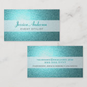 Aquamarine Glitzer-Geschäfts-Karten Visitenkarte (Vorne/Hinten)