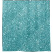 Aquamarine Glitzer-Glitzern Duschvorhang (Vorderseite)