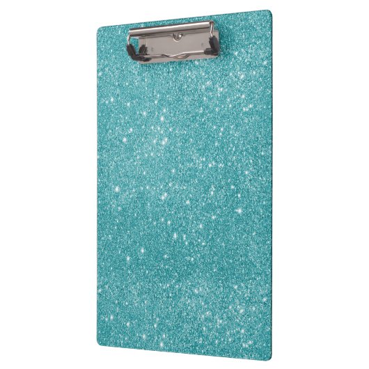 Aquamarine Glitzer-Glitzern Klemmbrett (Links)