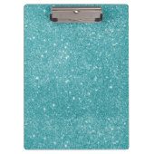 Aquamarine Glitzer-Glitzern Klemmbrett (Vorderseite)