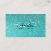 Aquamarine Glitzer Glitzern Lash Extensions Mascar Visitenkarte (Rückseite)