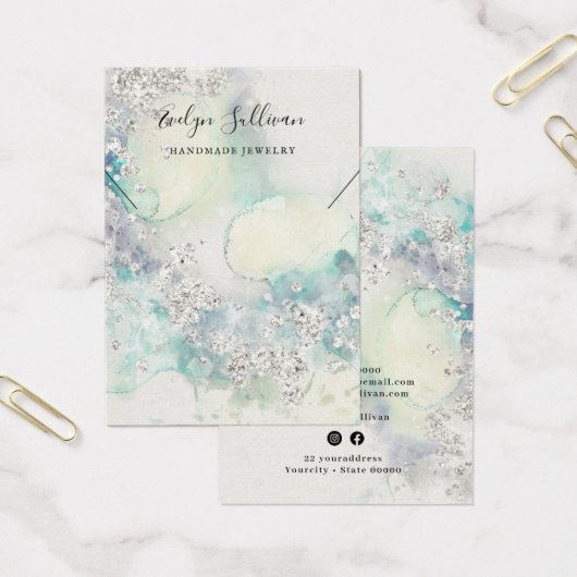 Aquamarine Glitzer-Halskette (Büro)