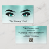 *~* AQUAMARINE Glitzer Lashes QR Brows Extensions Visitenkarte (Vorne/Hinten)
