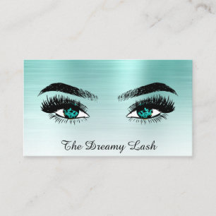 *~* AQUAMARINE Glitzer Lashes QR Brows Extensions Visitenkarte