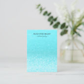 Aquamarine Glitzer Lights Ofenschmuck-Anzeige Visitenkarte (Stehend Vorderseite)