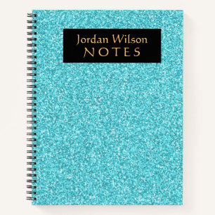 Aquamarine Glitzer SpiralNotebook Notizblock