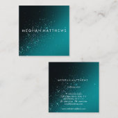 Aquamarine Glitzern Schönheit Quadratische Visitenkarte (Vorne/Hinten)