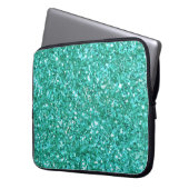 Aquamarine glitzernde Glitzer-Muster Notebook-Hüll Laptopschutzhülle (Vorderseite Links)