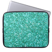 Aquamarine glitzernde Glitzer-Muster Notebook-Hüll Laptopschutzhülle (Vorderseite)