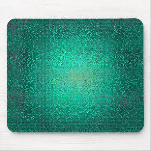 Aquamarine Glitzersequin-Disco personalisiertes Mousepad