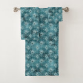 Aquamarine Glitzy Glam Peacock Federn Badhandtuch Set (Insitu)