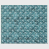 Aquamarine Glitzy-Pfauenfedern Geschenkpapier (Flach)