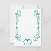 Aquamarine Glocken-Scrollwork-Hochzeit RSVP Karte (Rückseite)