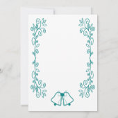 Aquamarine Glocken-Scrollwork-Hochzeit Save The Date (Rückseite)