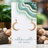 Aquamarine Gold Agate Geode Earring Display Card Visitenkarte