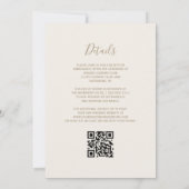 Aquamarine Gold Agate Ivory QR Code Einladung Hoch (Rückseite)