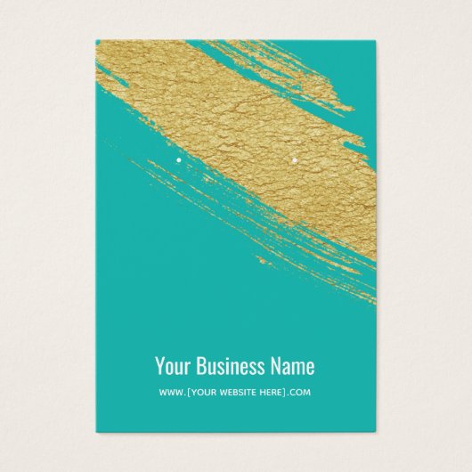 Aquamarine Gold Brush Earring Display Cards (Vorderseite)