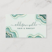 Aquamarine Gold Glitzer Agate Geode Business Card Visitenkarte (Vorderseite)