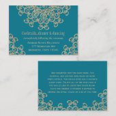 Aquamarine Gold Indian Empfang Enclosure Card Begleitkarte (Vorne/Hinten)