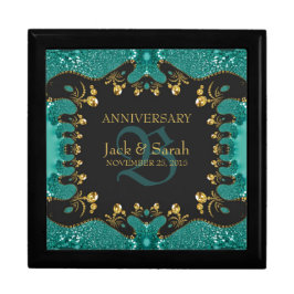 Aquamarine Gold Lace Hochzeitstag Geschenkboxen