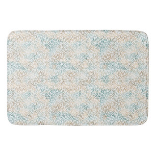 Aquamarine Gold Leopard Print Badematte