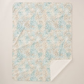 Aquamarine Gold Leopard Print Sherpadecke (Vorderseite)