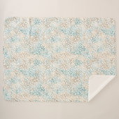Aquamarine Gold Leopard Print Sherpadecke (Vorderseite (Horizontal))