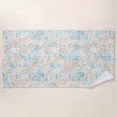 Aquamarine Gold Leopard Print Strandtuch (Vorderseite)