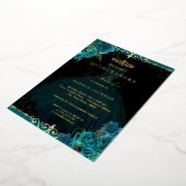 Aquamarine Gold Rose Elegante Quinceanera Folieneinladung (Gedreht)