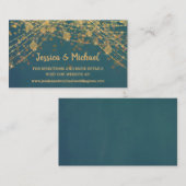 Aquamarine Gold String Lights Bokeh Wedding Websit Visitenkarte (Vorne/Hinten)