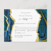 Aquamarine GoldAGATE-Hochzeit Postkarte (Vorderseite)