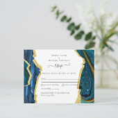 Aquamarine GoldAGATE-Hochzeit Postkarte (Stehend Vorderseite)