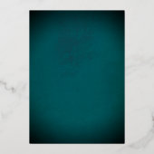 Aquamarine Goldcroll-Mis Quince Quinceanera Folieneinladung (Rückseite)