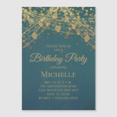 Aquamarine goldene Saiten leuchten jedes Alter Fra Magneteinladung (Vorderseite)