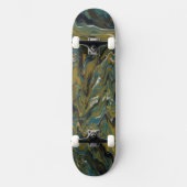 Aquamarine, goldene, weiße und schwarze Öle Skateboard (Vorderseite)