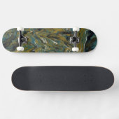 Aquamarine, goldene, weiße und schwarze Öle Skateboard (Horizontal)