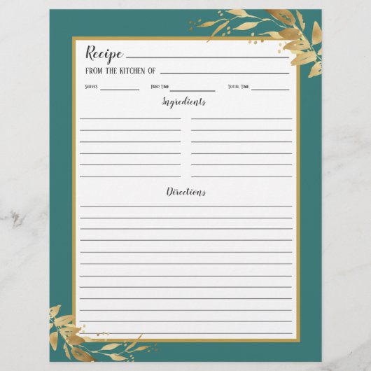Aquamarine Goldfoliage, botanische Recipe Binder-S (Vorderseite)