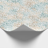 Aquamarine Goldleopardrucke Geschenkpapier (Ecke)