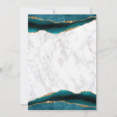 Aquamarine Goldmedaille und Marmorhochzeit Einladung (Rückseite)