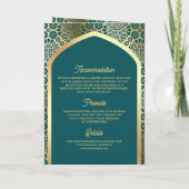 Aquamarine Goldmedaillen-QR-Code für muslimische H Einladung (Rückseite)