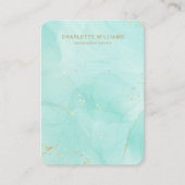 Aquamarine Goldschmuckkarte für Wasserfarben Visitenkarte (Vorderseite)