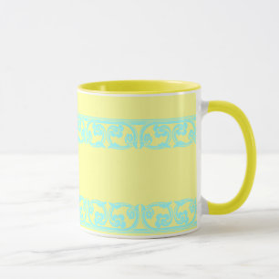 Aquamarine Gothic Border Coffee Tasse