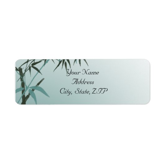 Aquamarine Gradient Natural Bamboo Rücksendeadress (Vorne)