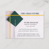 Aquamarine Graduierungshülse und Gelb Visitenkarte (Vorderseite)