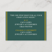 Aquamarine Graduierungshülse und Gelb Visitenkarte (Rückseite)