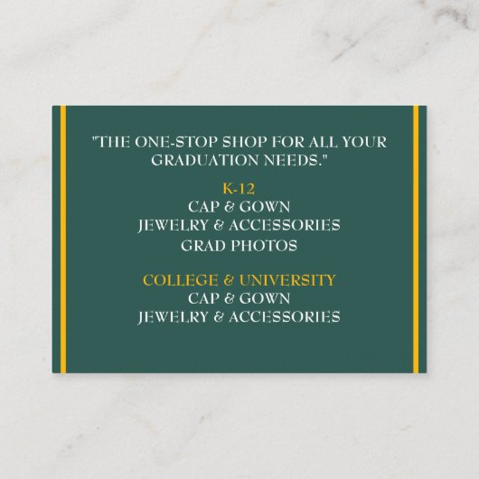 Aquamarine Graduierungshülse und Gelb Visitenkarte (Rückseite)