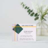 Aquamarine Graduierungshülse und Gelb Visitenkarte (Stehend Vorderseite)